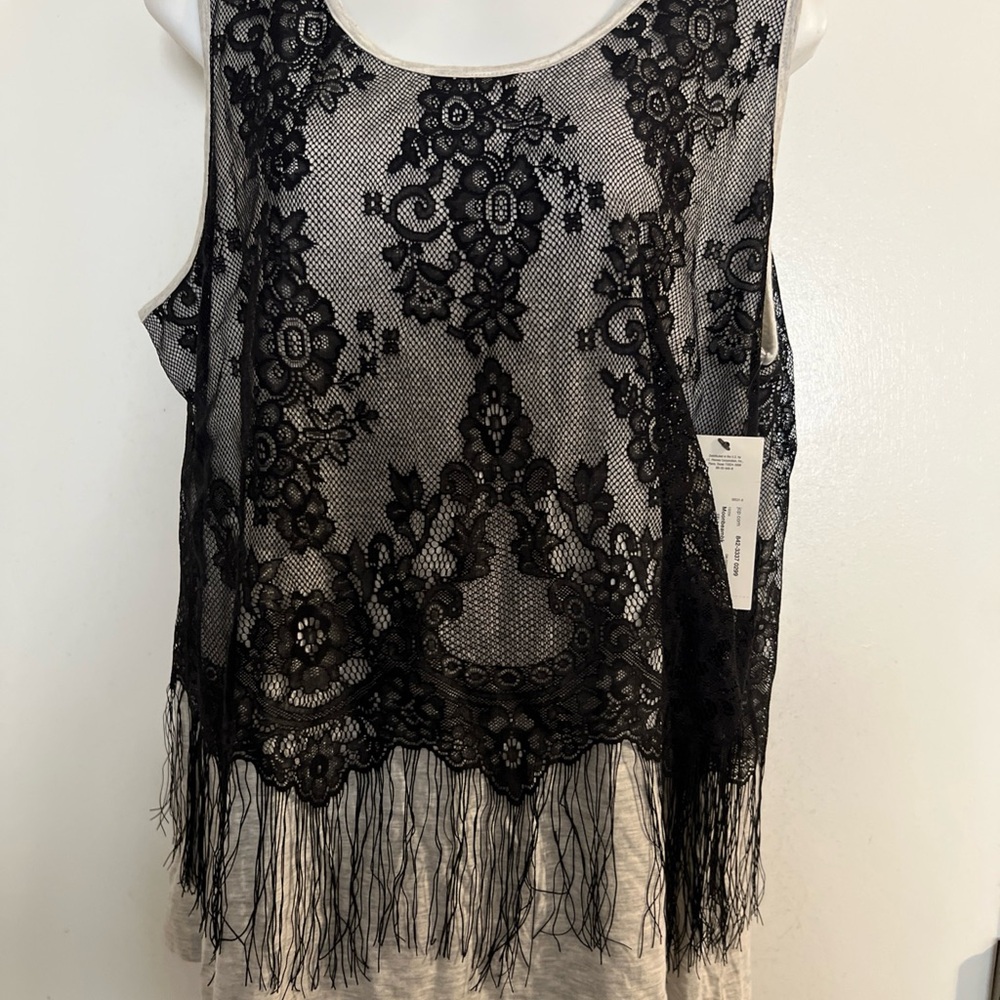a.n.a Black Lace Detail Top